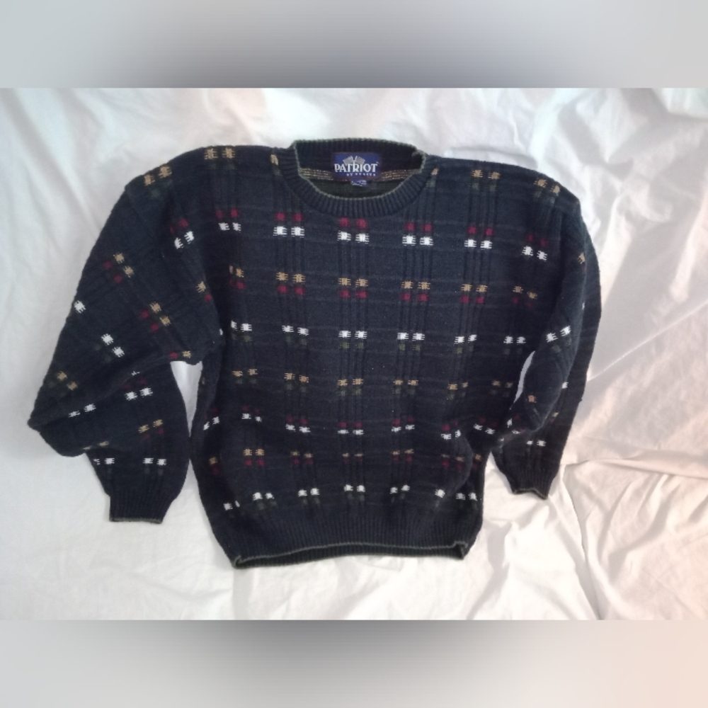 Vintage Patriot Sweater By Exacta Size Large Made in USA